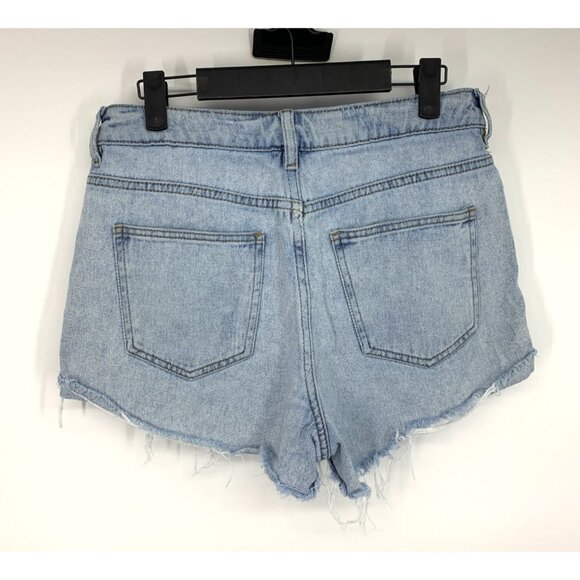 Pacsun Mom Shorts Blue Distressed Denim Fray Cutoff High Rise - Picture 12 of 16